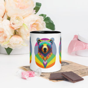 Mosaic Bear Mug with Color Inside