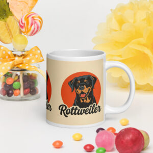 Vintage Rottweiler White glossy mug