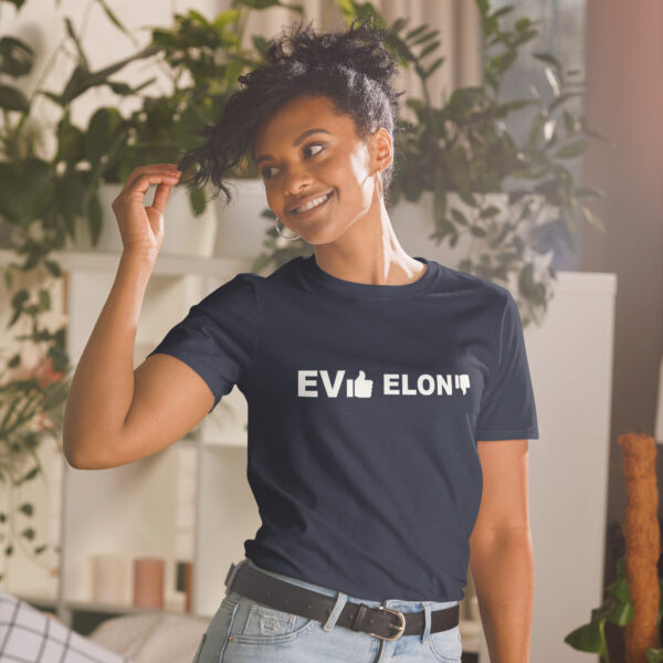 EV YES elon NO - Short-Sleeve Unisex T-Shirt - Image 3